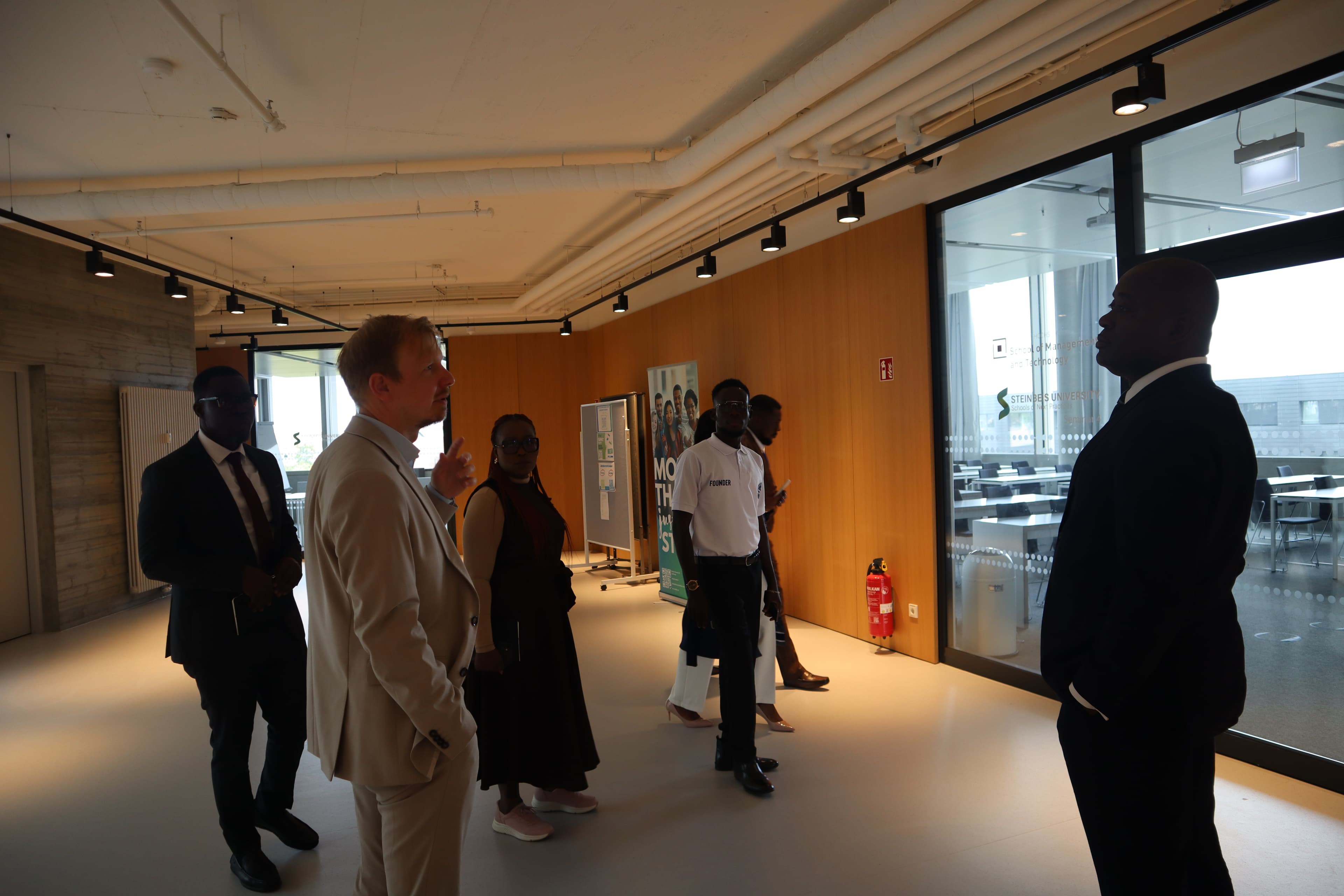 Participants talk together during the tour.